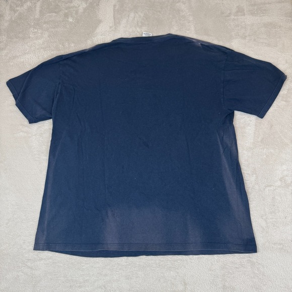 Vintage Tommy Hilfiger Shirt Mens XL Navy Blue Preowned Faded Cotton Graphic Tee - Picture 2 of 8